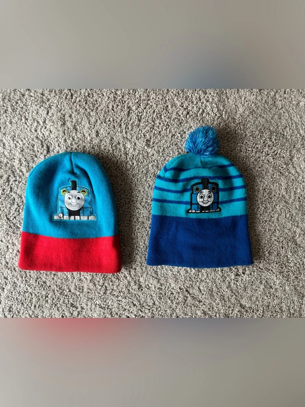 Thomas the Tank Engine Kids Winter Beanies - Blue & Turquoise